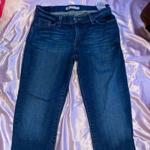 Curvy bootcut dark blue jeans